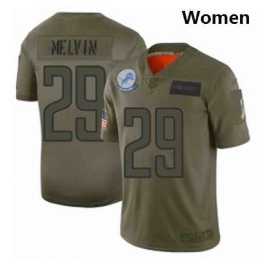 Womens Detroit Lions 29 Rashaan Melvin Limited Camo 2019 Salute to Service Football Jersey